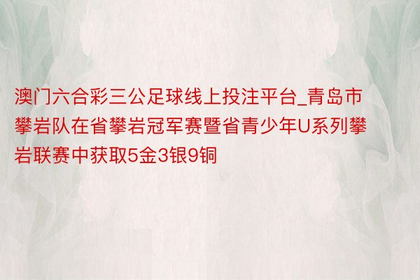 澳门六合彩三公足球线上投注平台_青岛市攀岩队在省攀岩冠军赛暨省青少年U系列攀岩联赛中获取5金3银9铜