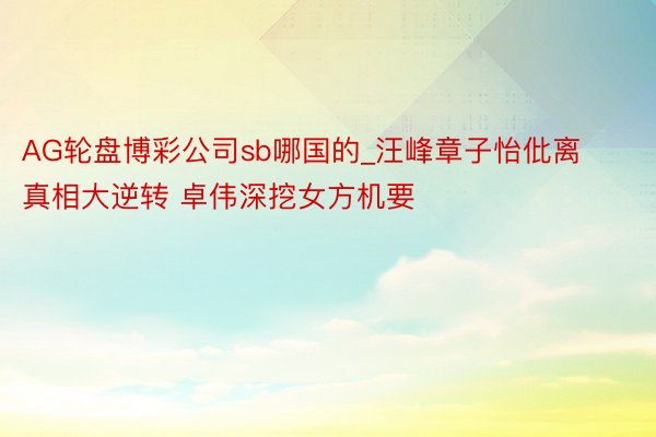 AG轮盘博彩公司sb哪国的_汪峰章子怡仳离真相大逆转 卓伟深挖女方机要