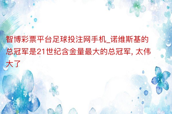 智博彩票平台足球投注网手机_诺维斯基的总冠军是21世纪含金量最大的总冠军, 太伟大了